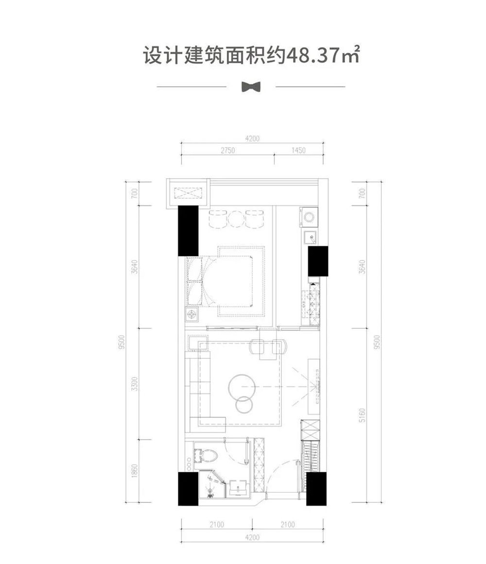 建面約48.37㎡戶型