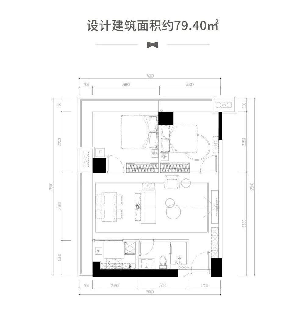 建面約79.4㎡戶型