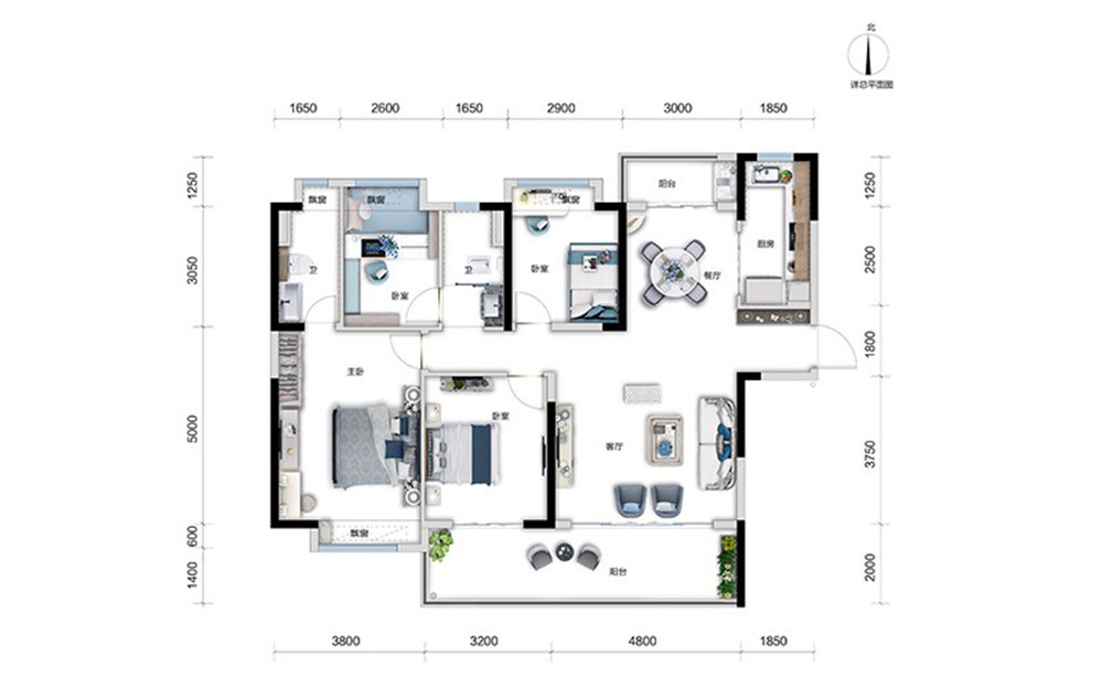 建面約140㎡戶型