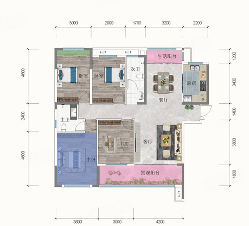 建面約125㎡戶型
