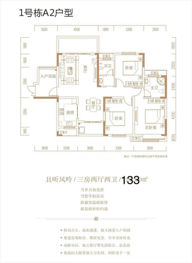 1號棟A2戶型圖